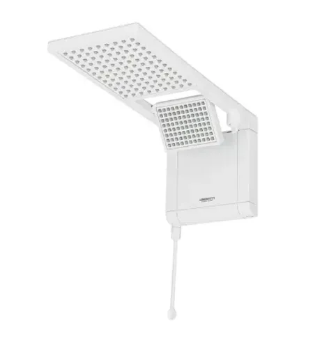 Chuveiro Elétrico Eletrônico 220V 6800w Branco Quadrado Acqua Duo Ultra Lorenzetti