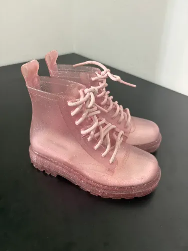 Coturno infantil rosa com brilho Melissa