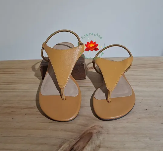 Sandália Caramelo Rasteira Elástico Anacapri Tam.35