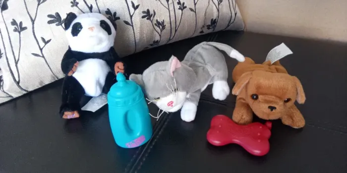 Fur Real Friends para Mac Donalds: cachorro, urso panda e gato. 45 cada