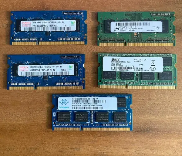 Memória DDR3 NOTEBOOK - KIT COM 5 MÓDULOS