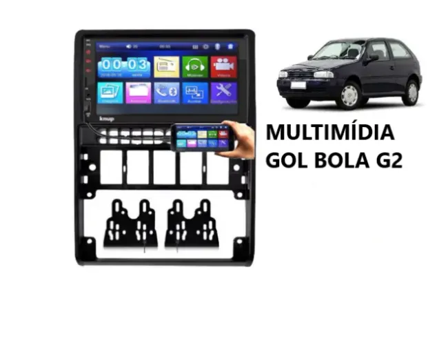 Multimídia Som Tela Painel 7 Polegadas 2din para o Gol Bola G2 com Moldura de Acabamento