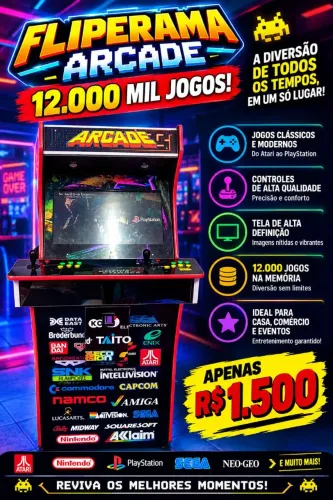 Fliperama Arcade 12.000 Mil Jogos!