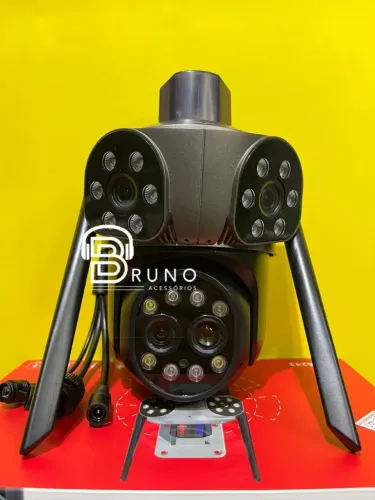 Câmera de Segurança Inteligente Ípega - 4 Lentes e Monitoramento 3D