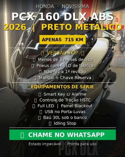 PCX 160 DLX ABS (Versão top / Preto metálico)