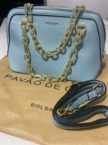Bolsa de ombro/ tira colo, NOVA, Pavão de Ouro