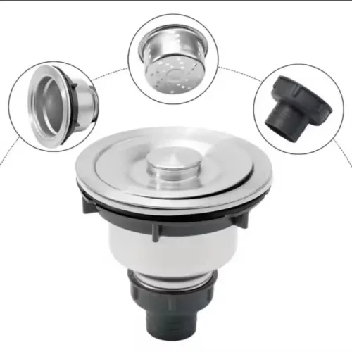 Válvula Pia Cozinha 4 1/2 Inox 304 Com Cesto Removível Ralo
