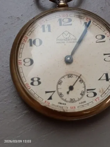 Relógio De Bolso Mondaine Suíço Vintage A Corda - Funcionando