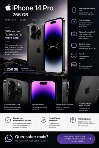 Iphone 14 Pro - 256GB Preto espacial [usado]
