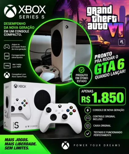 Xbox Series S - Controle Original e caixa (preço de oportunidade)