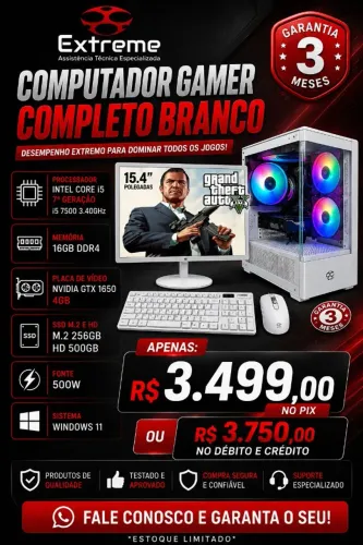 Computador Gamer Completo Branco