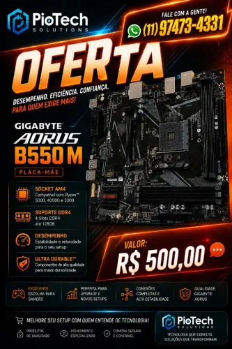 Placa mãe Gigabyte Aorus B550-M