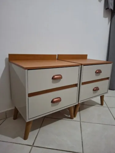 Conjunto de Mesa de Cabeceira Criado-Mudo Mesinha Mudo
