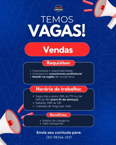 Vaga de Emprego em Venda Nova