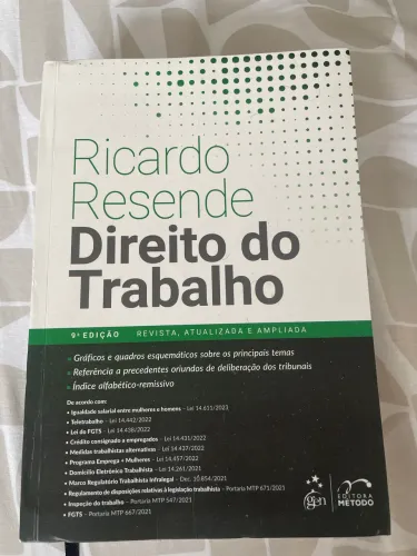 Direito do Trabalho - Ricardo Resende - 9ª Edição 