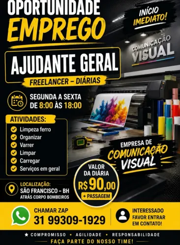 Vaga emprego ajudante geral