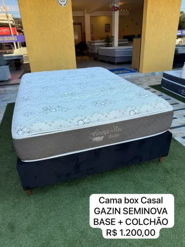 Cama de Casal GAZIN SEMINOVA TOP - Entrego!