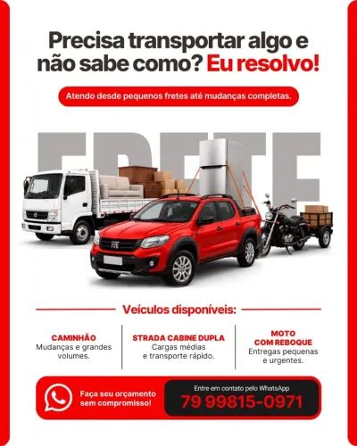 Frete e mudança em lagarto e região