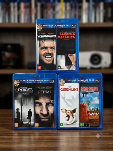Lote 3 Blu-Ray Duplo Warner Bros: O Iluminado, Exorcista e Gremlins (6 Filmes)