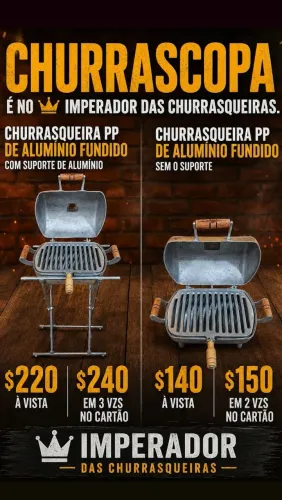 Churrasqueira PP de Alumínio Fundido com Suporte de Alumínio 