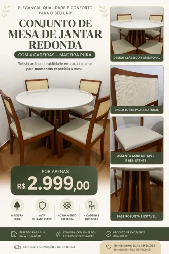 Mesa de jantar redonda