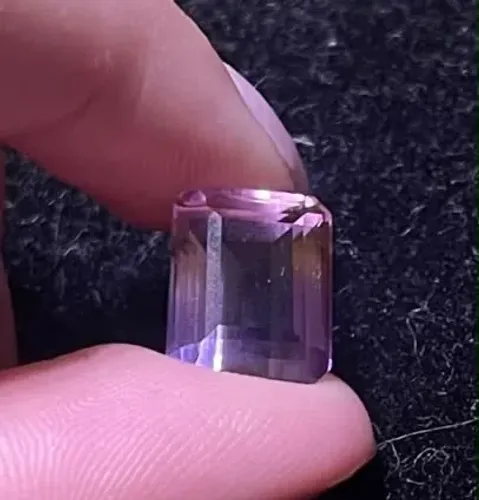  Pedra Preciosa Natural Retangular Ametista Em Dois Tons Novo 8,5 K Belissima.