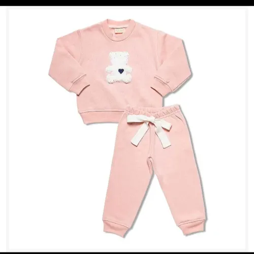 Conjunto Moleton Menina Rose - Novo