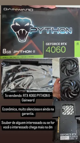 Placa de Vídeo RTX 4060 Python II ainda na garantia