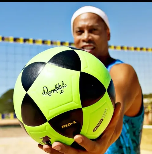 Bola De Futebol / Futevolei Ronaldinho Gaúcho R10 Legacy Preta/verde