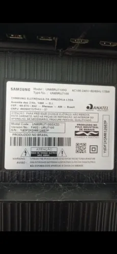TV Samsung 65 pelegadas UN65RU7100G Com defeito