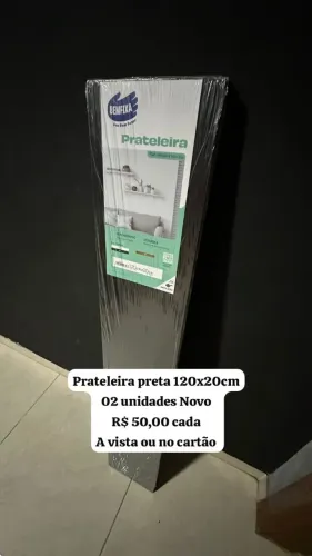 Prateleira preta 120x20cm