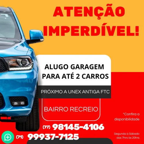 ALUGO GARAGEM PARA ATÉ 2 CARROS
