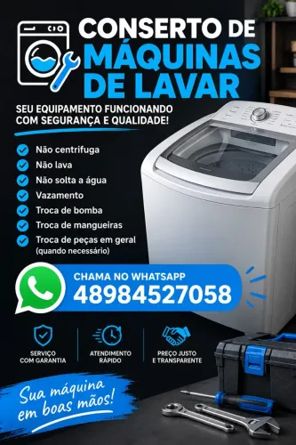 CONSERTO MÁQUINAS DE LAVAR A DOMICÍLIO 