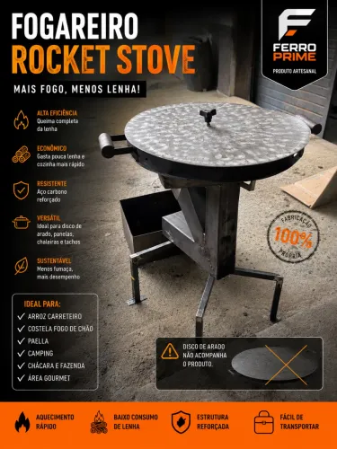 Rocket Stove - Fogareiro pra disco Arado