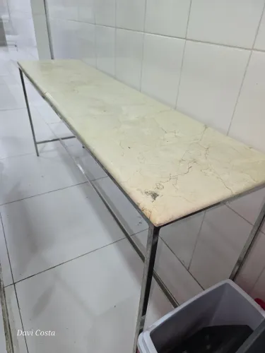 Bancada granito com base de inox