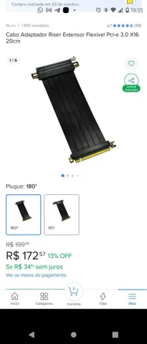 Cabo adaptador para placa de vídeo.