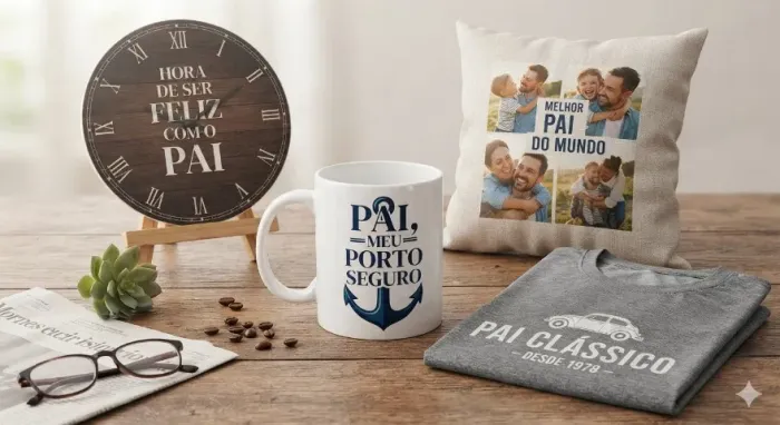 Camisas, Canecas, Relogios - SUBLIMAÇÃO - Dias dos Pais