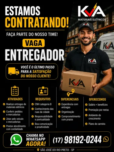 3 vagas - Vendedor - estoquista - entregador