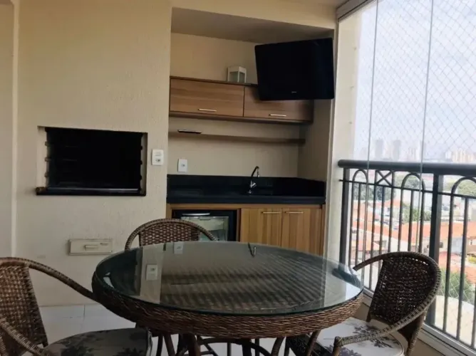 Apartamento para locação no Tatuapé, 95 m², sacada gourmet, 3 dormitórios,1 suíte, 2 vagas