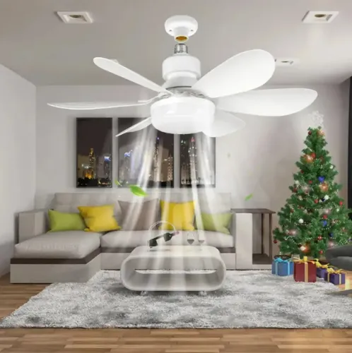 Ventilador de Teto Led 42cm Branco Controle Remoto Bivolt Silencioso