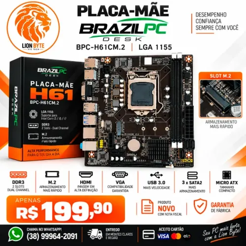 PLACA-MÃE BRAZILPC H61 ? BPC-H61CM.2  