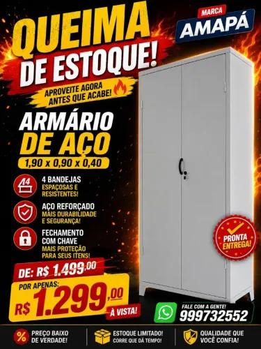 Armario de aço com chaves pronta entrega 