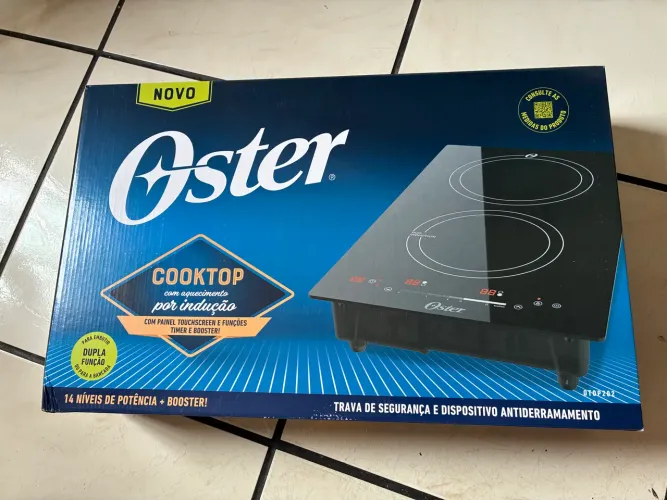 Cooktop De Indução 2 Bocas Oster Touch Screen 2 Em 1 110V