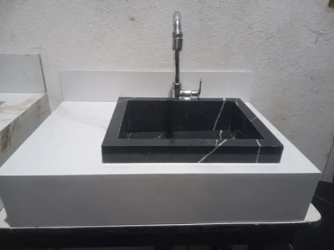 Duas pias esculpida em porcelanato pronta entrega