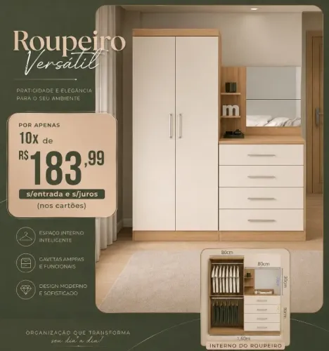 ROUPEIRO SOLTEIRO EM MDF