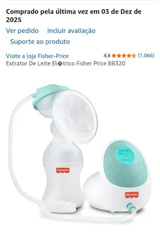 Vendo Extrator Bomba de Leite Elétrico Fisher Price BB320