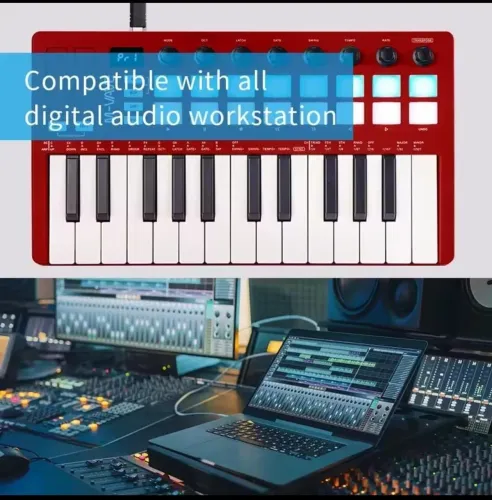 Controlador MIDI M-VAVE SMK II - 25 Teclas - Bluetooth e Bateria Interna - NOVO NA CAIXA