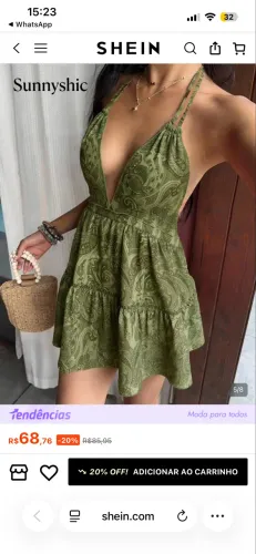 Vestido novo curto tamanho (M) ?retira no Itapoã - parque 