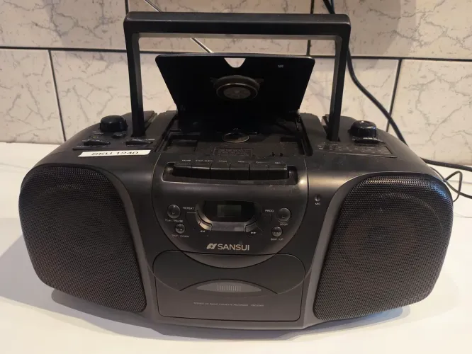 Rádio Boombox Sansui Vintage - Rádio / CD/ Fita K7 (Leia a Descrição) funciona parcial 