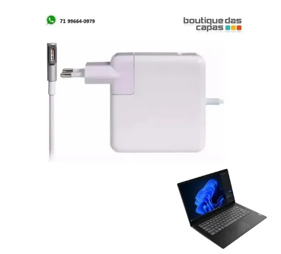 FONTE ENERGIA CARREGADOR MACBOOK AIR MAGSAFE 45W 14.5V ATÉ 3.1A MM672 A1369 A137